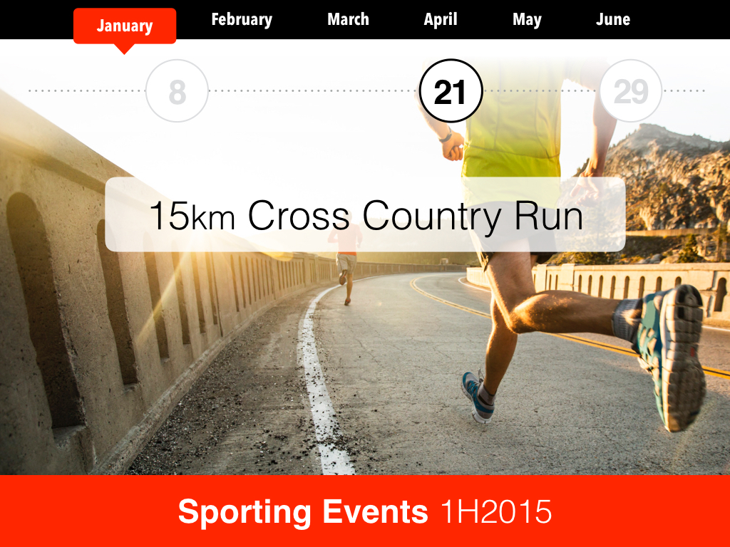 January 21 cross-country run highlighted on the sporting-events timeline
